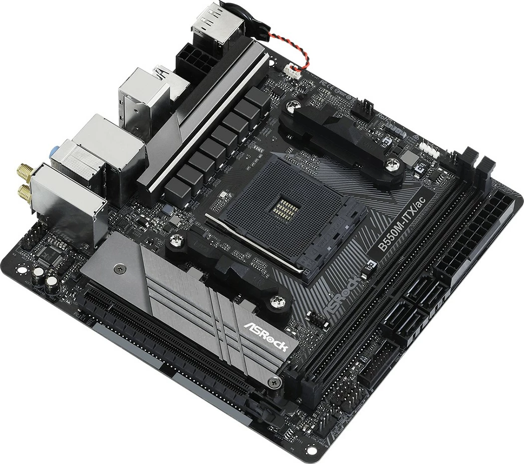 Plošča za matično ploščo ASRock B550M-ITX/ac, Socket AM4, AMD Ryzen 3000 Series, mini ITX