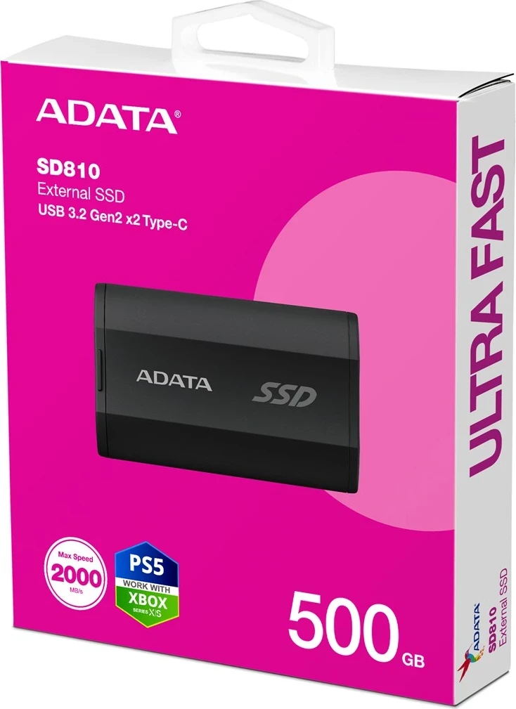 Zunanjji SSD, 500 GB, črn ADATA SD810