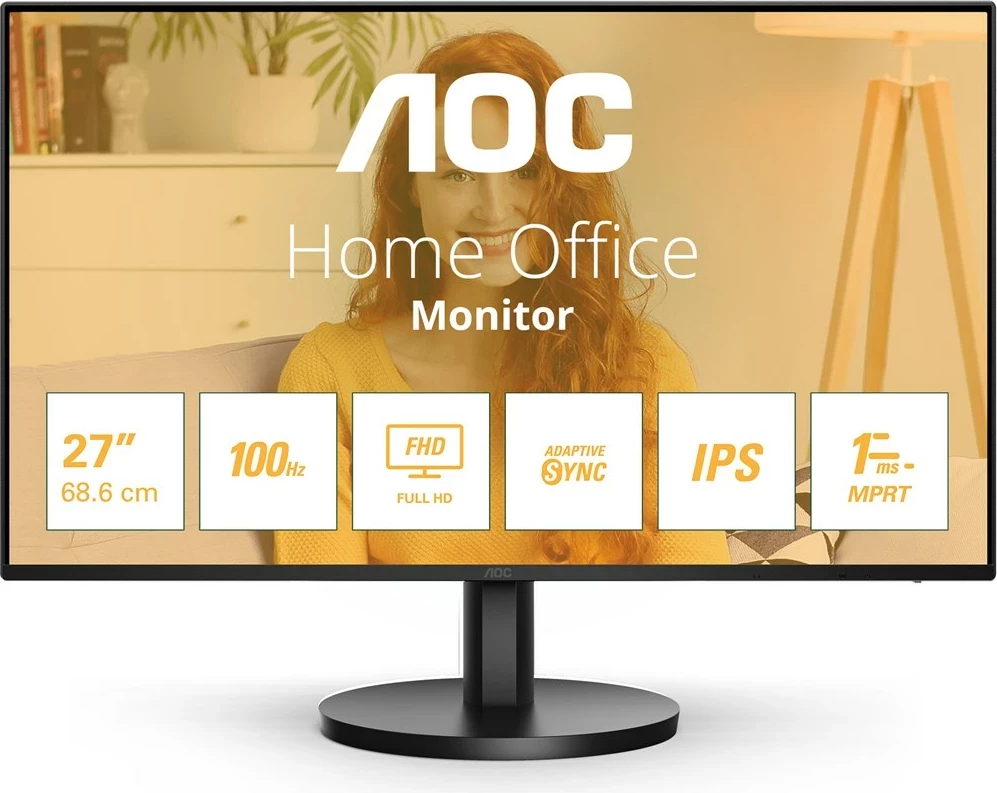 27" zaslon Full HD IPS, 100 Hz, črn - Monitor AOC 27B3HA2