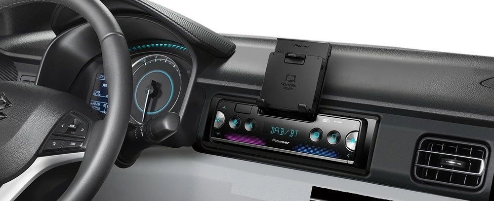 Moderen avtoradio Pioneer SPH-20DAB, DAB, Bluetooth, nosilec za telefon, črn