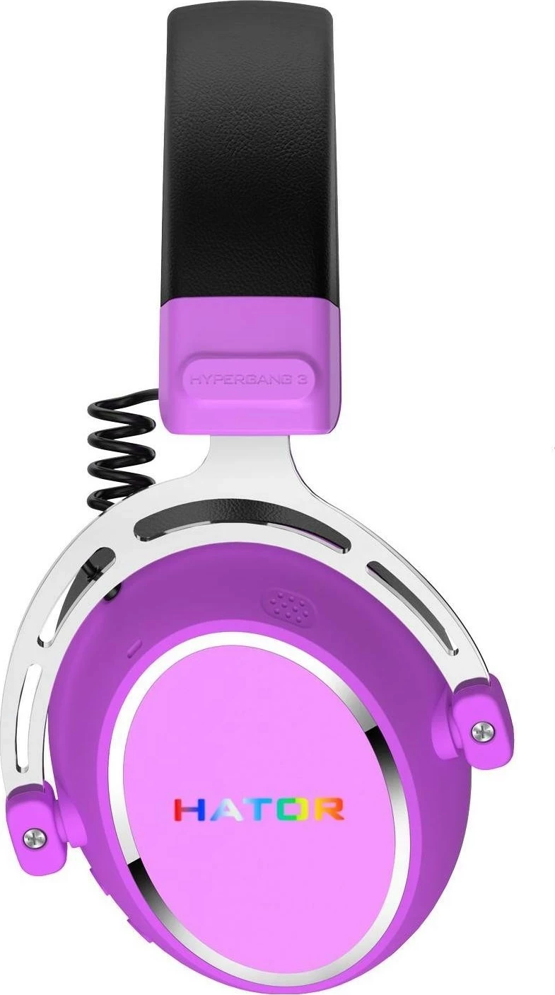 Brezžične ušesne slušalke s ANC, Hator Hypergang 3 Wireless, Bluetooth 5.4, 40 ur, vijolične