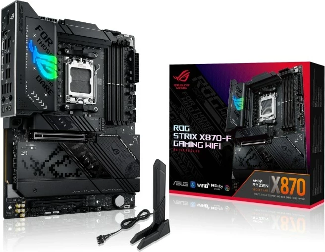 Matična plošča ASUS ROG STRIX X870-F GAMING WIFI, Socket AM5, ATX, črna
