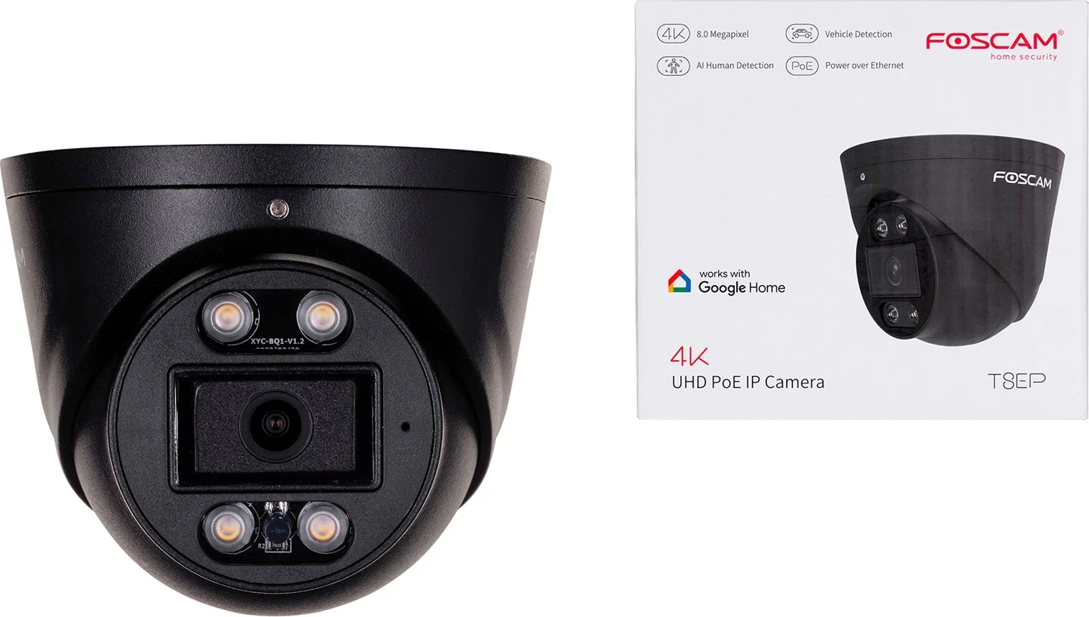 IP POE kamera FOSCAM T8EP 8MP, črna