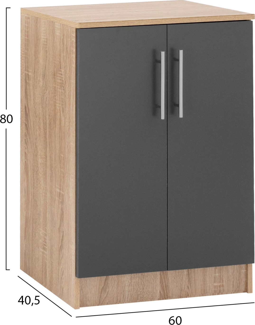 Lesena omarica za čevlje FH2206.04 Sonama Siva 60x40,5x80 cm