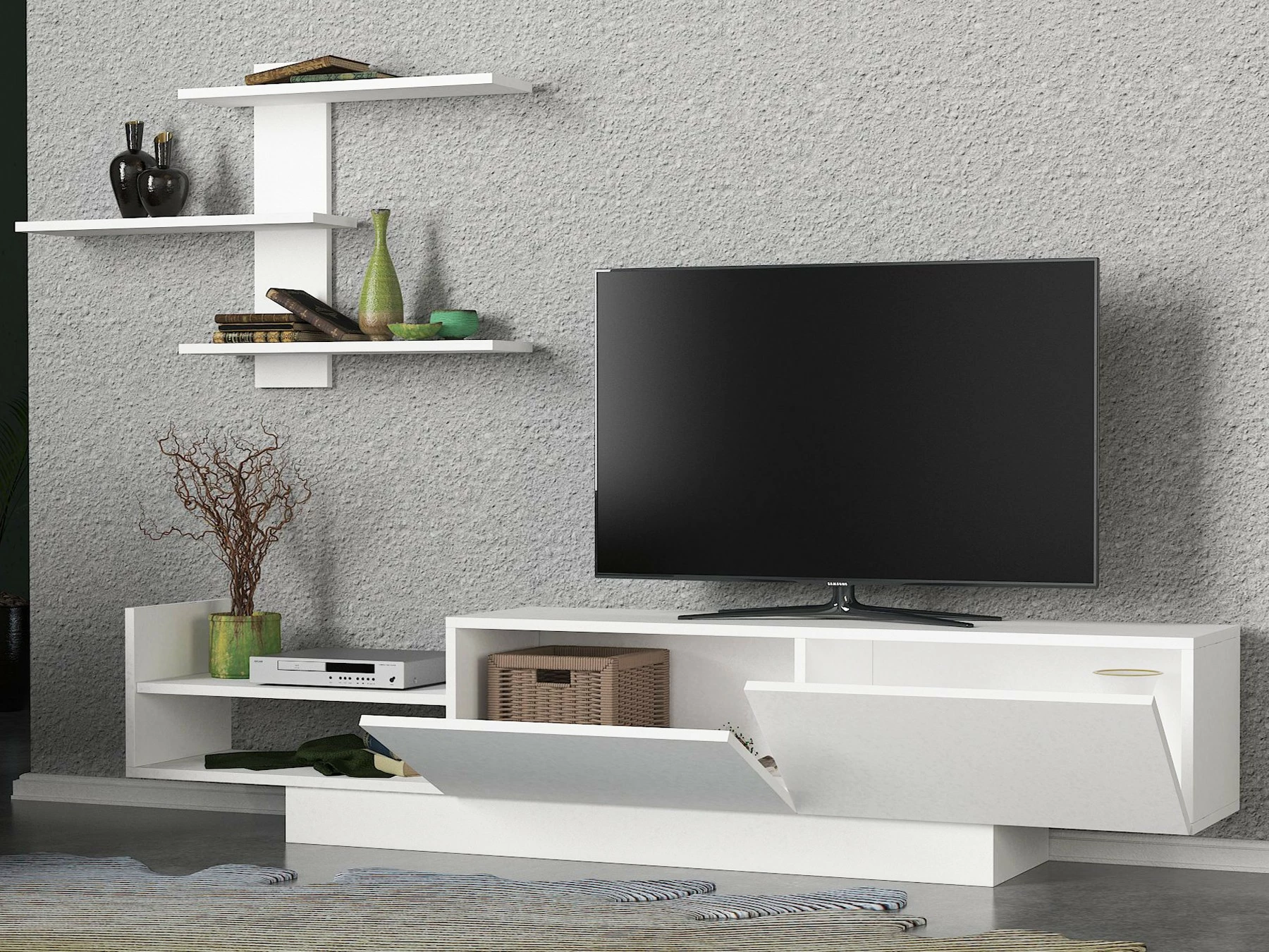Komoda za TV Egemen Hanah Home, bela