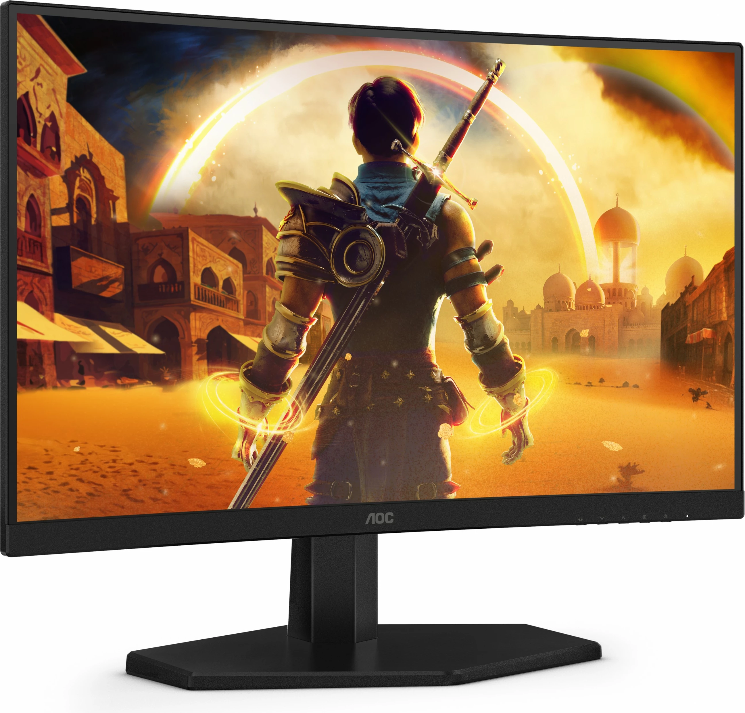 Ukrivljen monitor 23,6" AOC C24G42E, Full HD, 180 Hz, črn/rdeč