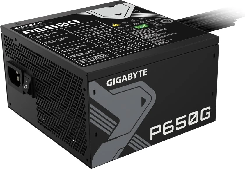 Napajalnik Gigabyte GP-P650G, 650 W, 20+4 pin ATX, črn