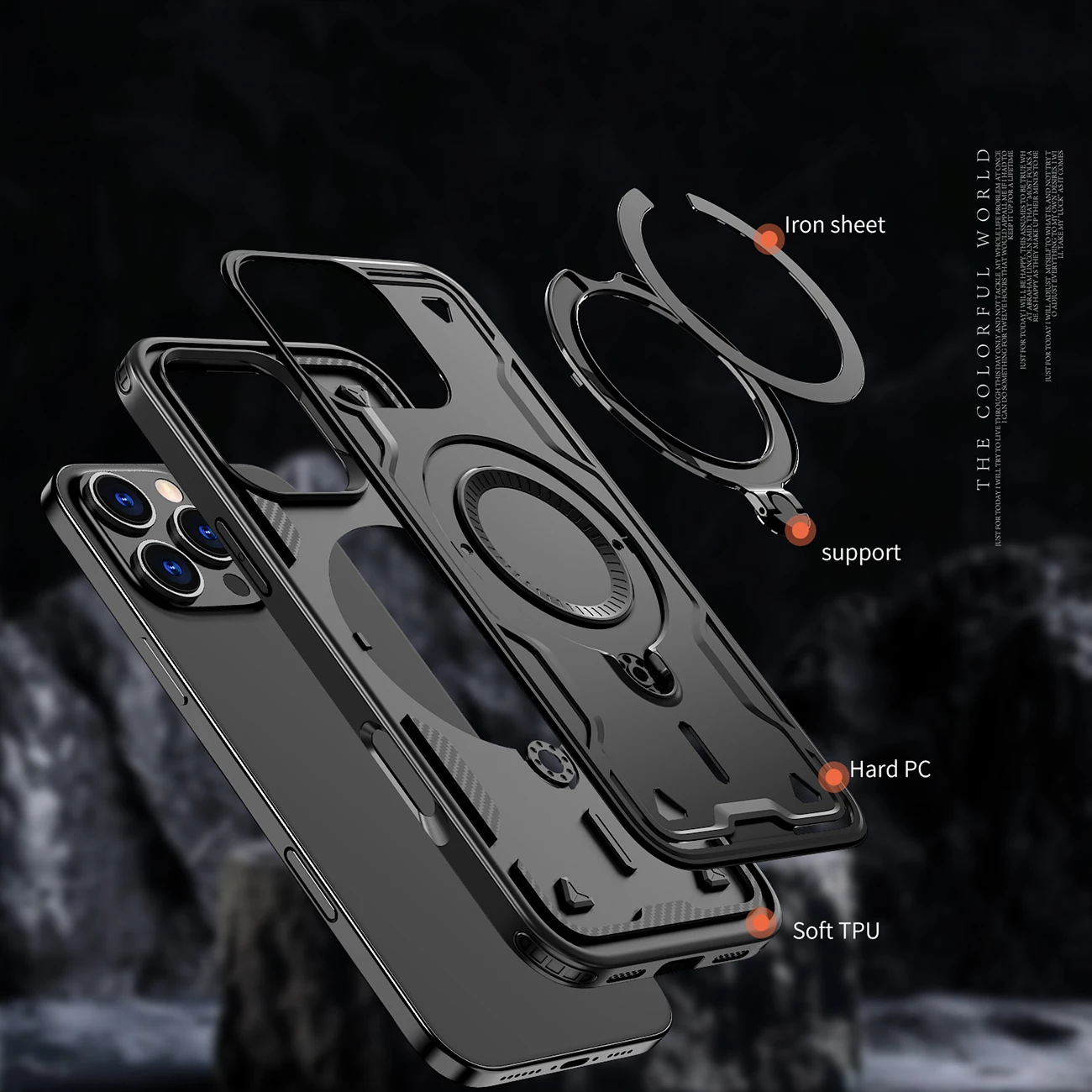 Ovitek Hybrid Armor Trendy z MagSafe za iPhone 16 Pro, Hurtel, črn