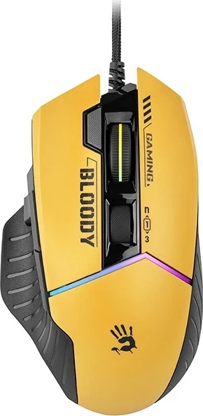 Gaming miška A4tech Bloody W95Max, USB, črno-rumena