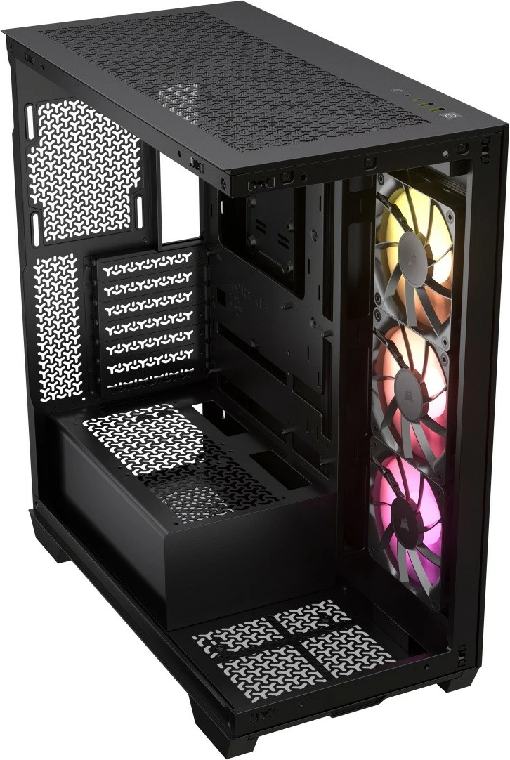 Računalniško ohišje s kaljenim steklom, Corsair 3500X ARGB Midi Tower, črno