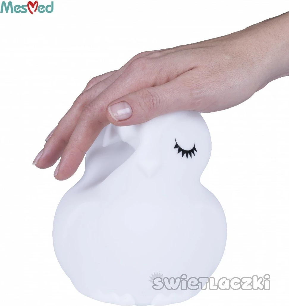 Nočna svetilka iz silikona v obliki sove Mesmed MM013, z daljinskim upravljalnikom, LED, bela