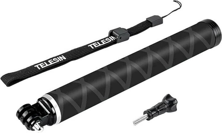 Selfie palica za športne kamere Telesin GP-MNP-90D, 0,9 m, ogljikova vlakna, črna