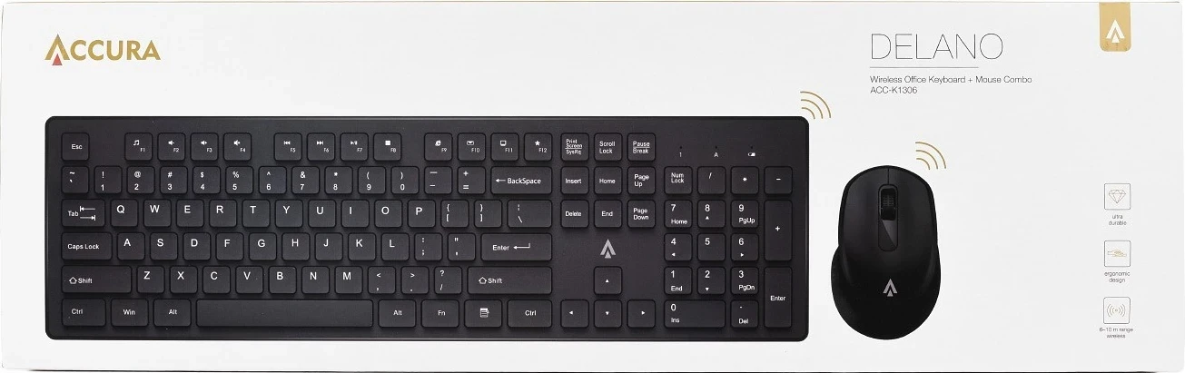 Tastatura in miška Accura Delano ACC-K1306, črni