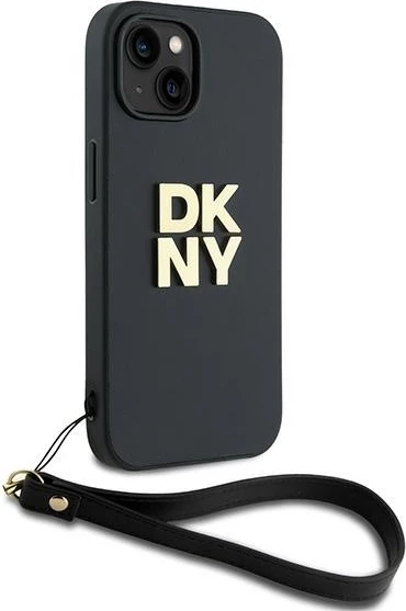 Ovitek z zapestnim trakom DKNY za iPhone 14/15/13, črn