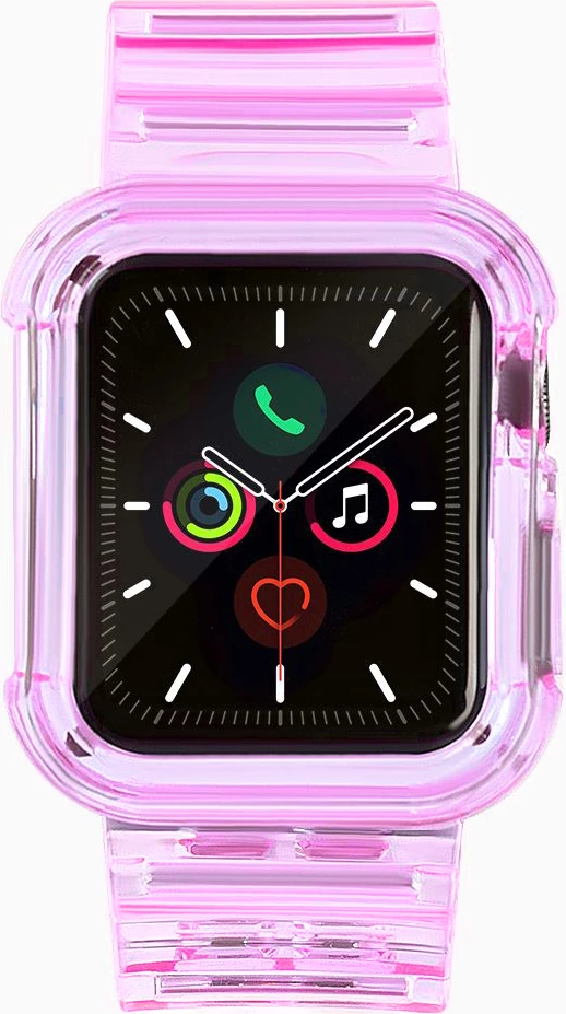 Zaščitni ovitek in pašček Hurtel za Apple Watch 42mm, rožnat