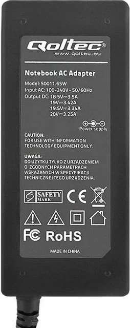Universalni polnilec in adapter za prenosnik Qoltec, 65 W
