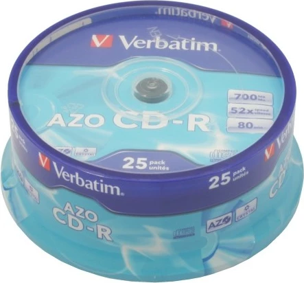 CD-R 700 MB, 52x, 25 kosov, Verbatim 43352, Cake Box