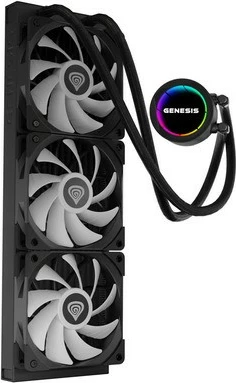 Računalniško ohišje z vodnim hlajenjem Natec HYDRIA GENESIS 360 ARGB, 3 ventilatorji, črno