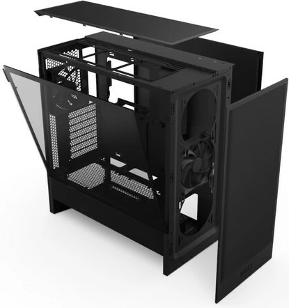 Računalniško ohišje midi tower z bočnim oknom NZXT H5 Flow, črno