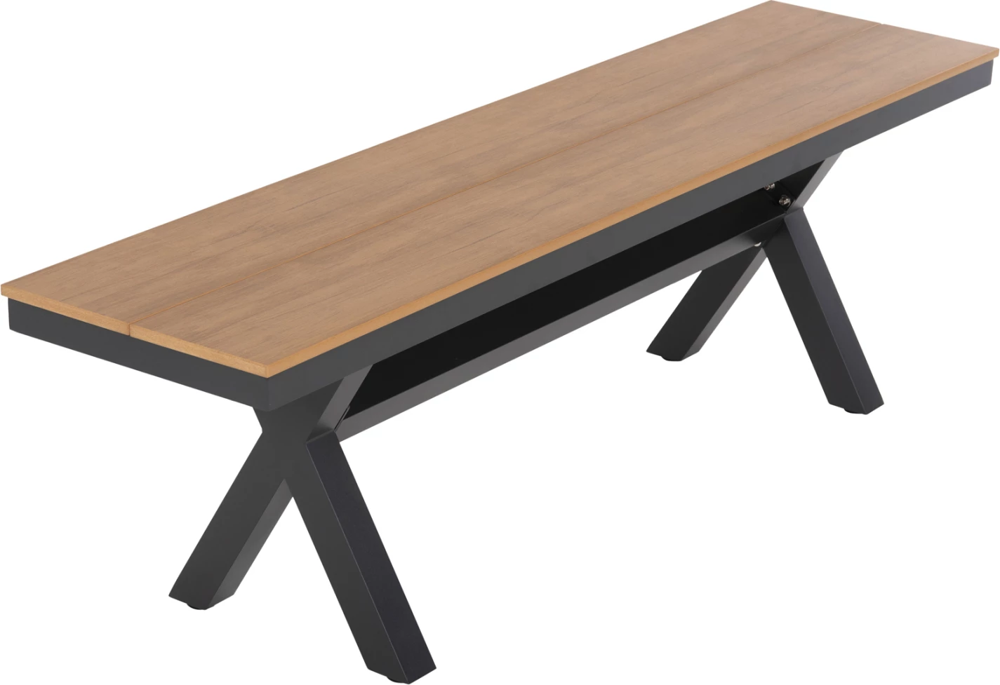 Aluminijasta klop TAWNEE FH6038.01 antracit s sedežem iz polilesa v naravni barvi lesa 150x36x45Hcm