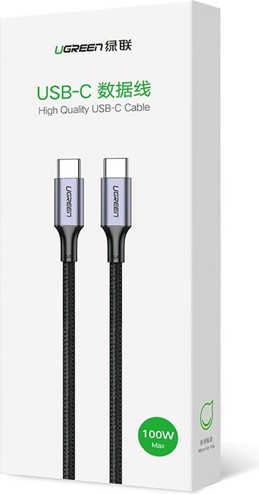 USB-C na USB-C kabel UGREEN US316 70428, 3 m, 100 W, siv