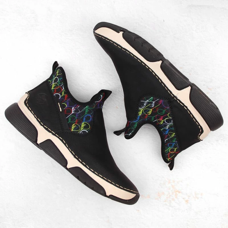 Visoke čevlje Rieker, ženske, črne