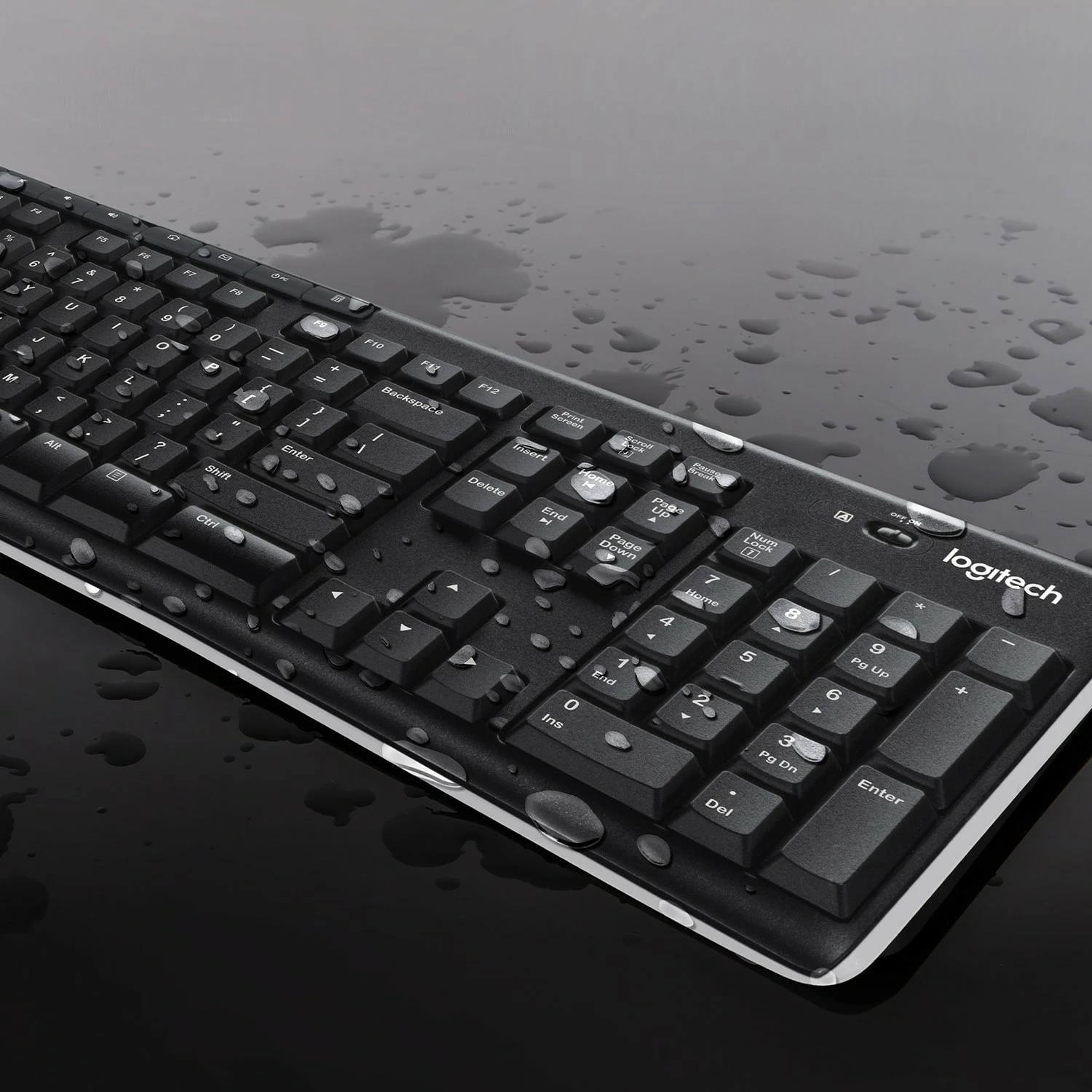 Brezžični komplet tipkovnice in miške Logitech MK270, polne velikosti, USB, QWERTY, vključen miš, črn