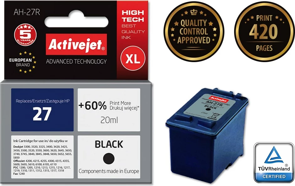 Barva za zamenjavo Activejet AH-27R za tiskalnik HP, 20 ml