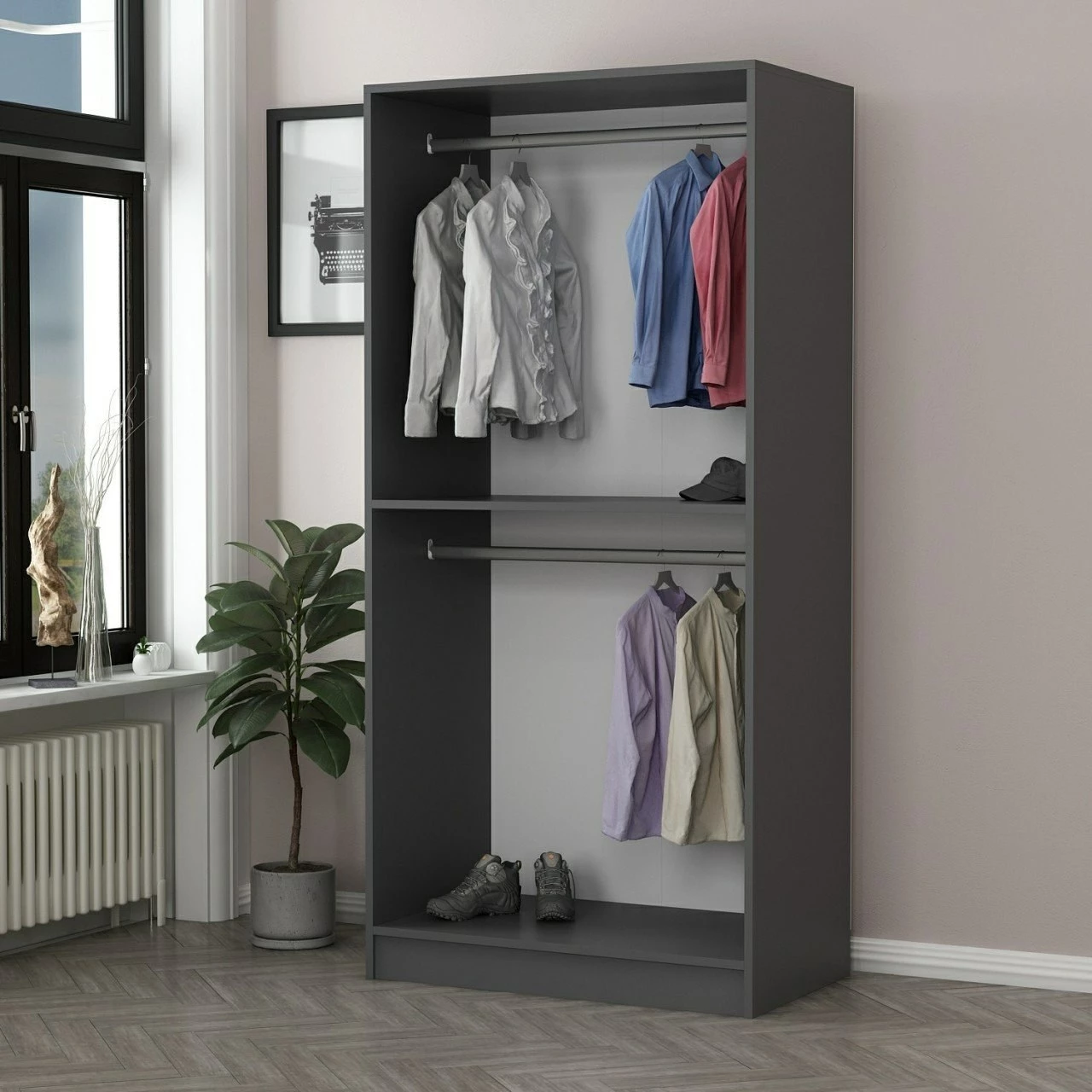 Omara Skye Decor, antracit in hrast, 210 cm