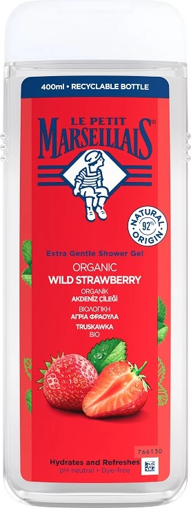 Nežen gel za prhanje Le Petit Marseillais Jagoda, 400 ml