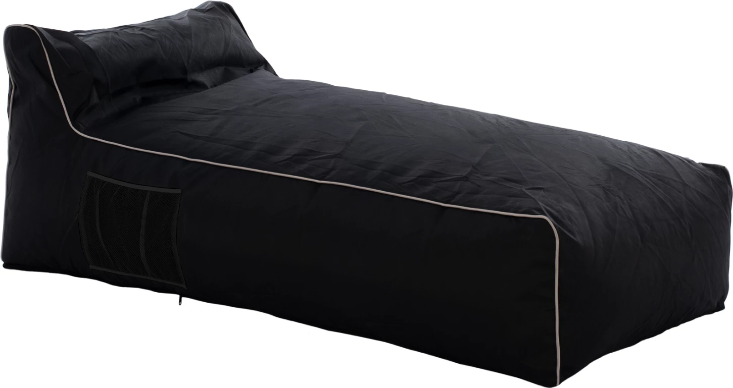 Ležalni pouf WADELIN FH5774.12 s textilene črno in belo obrobo 190x80x40-60 cm