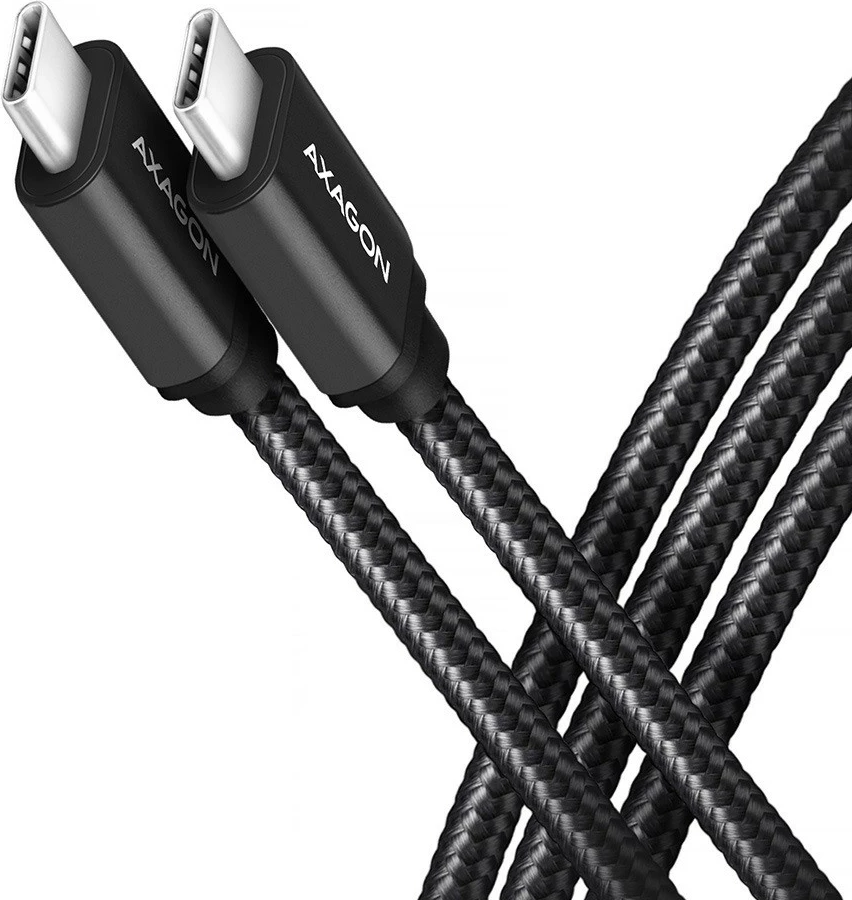 USB-C kabel AXAGON BUCM3-CM20AB, 2 m, 60 W, črn
