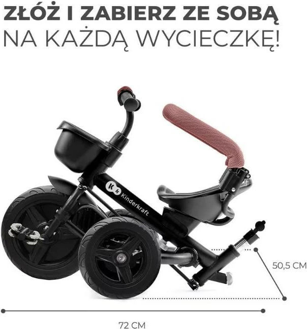 Trojno kolo za deklice Kinderkraft AVEO KRAVEO00PNK0000, roza