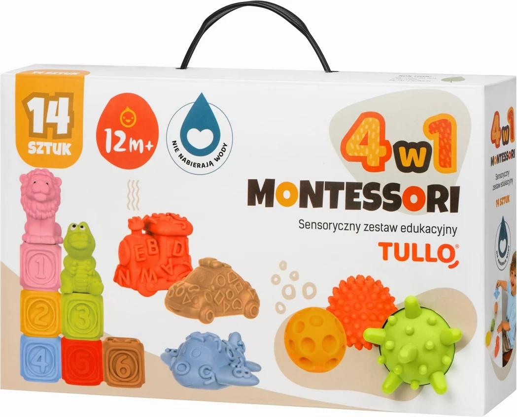 Senzorični gradniki, Montessori set Tullo, 14 kosov, mešane barve