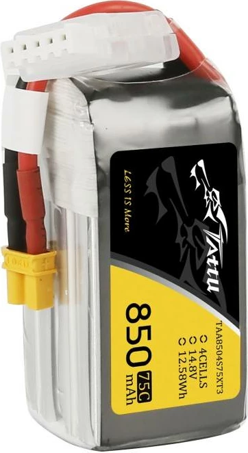 LiPo baterija 850mAh 14,8V 75C 4S1P, XT-30, Tattu