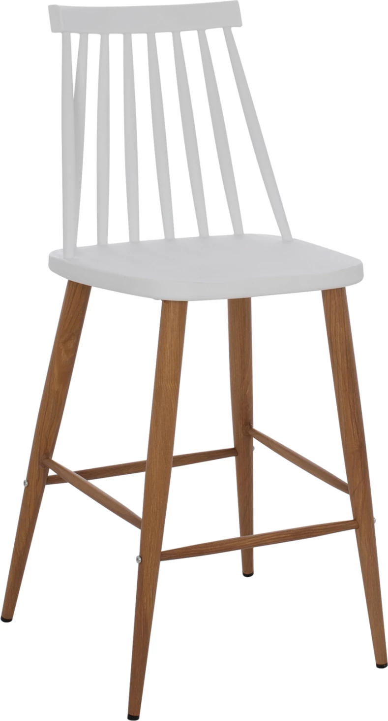 Barski stol FH9300.01 bele barve srednje višine 43x45x97Η, set 2 kosov