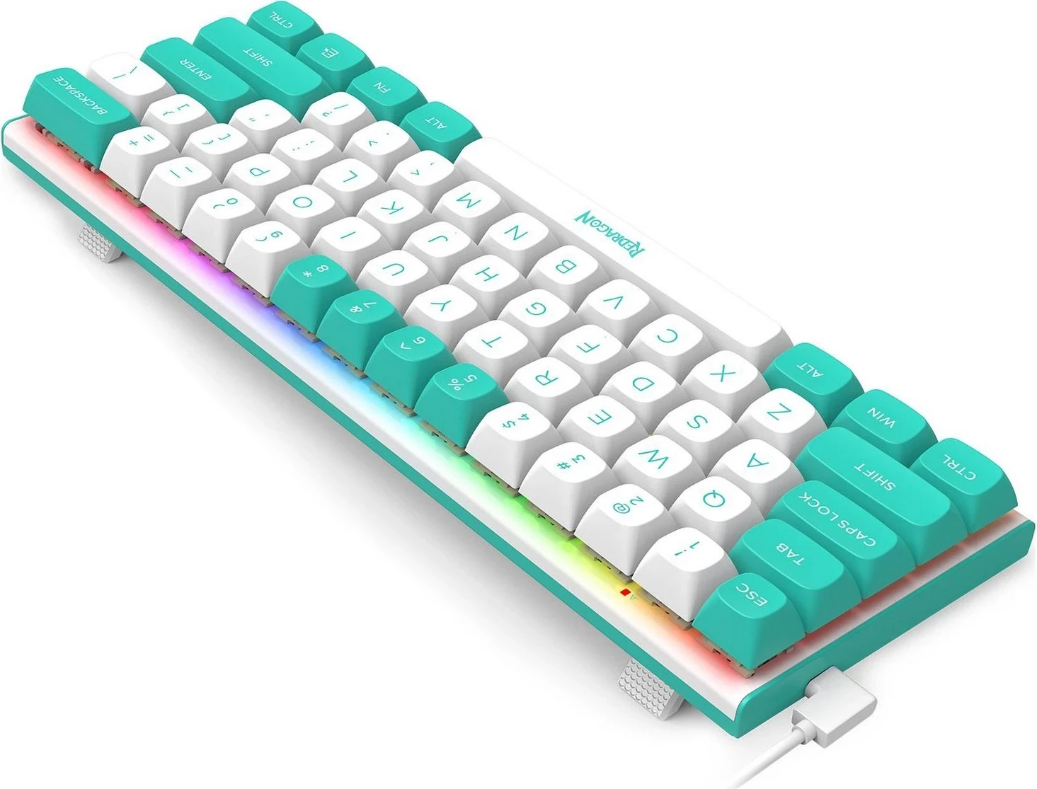 Mehanska tipkovnica RGB, Redragon K683WB FIDD, z žico, bela-zelena