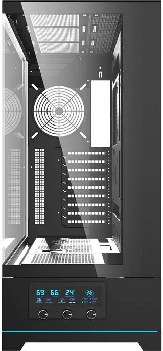 Računalniško ohišje Big Tower, brez ventilatorjev, ATX, kaljeno steklo, črno, Darkflash DY451L