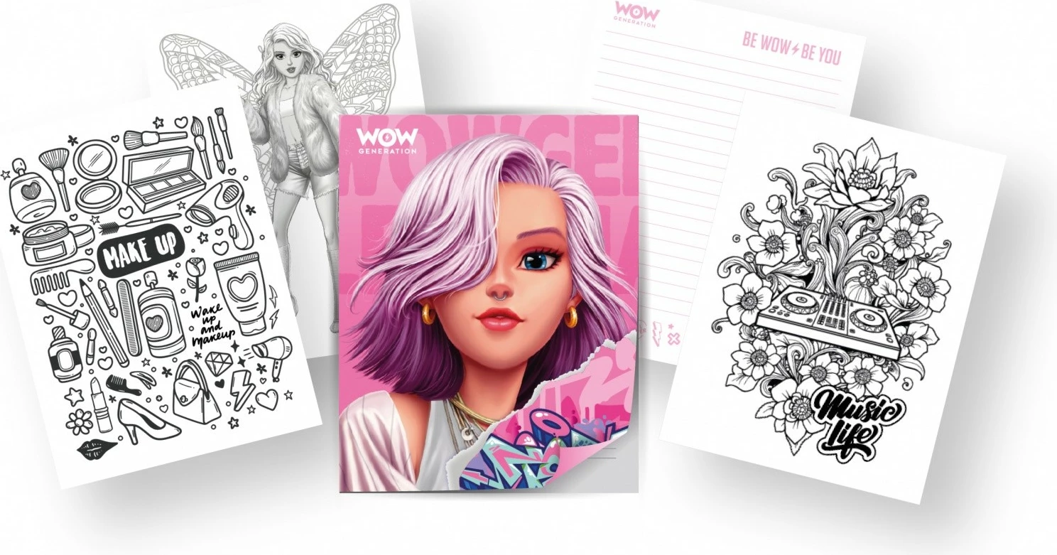 Kreativni set z zvezkom in 8 kemičnimi svinčniki v metalik barvah, Kids Euroswan WOW00143