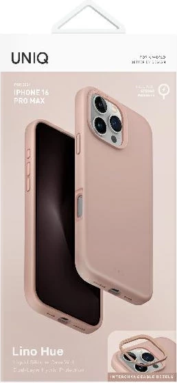 Zaščitni ovitek Lino Hue MagClick za iPhone 16 Pro Max, UNIQ, rožnat
