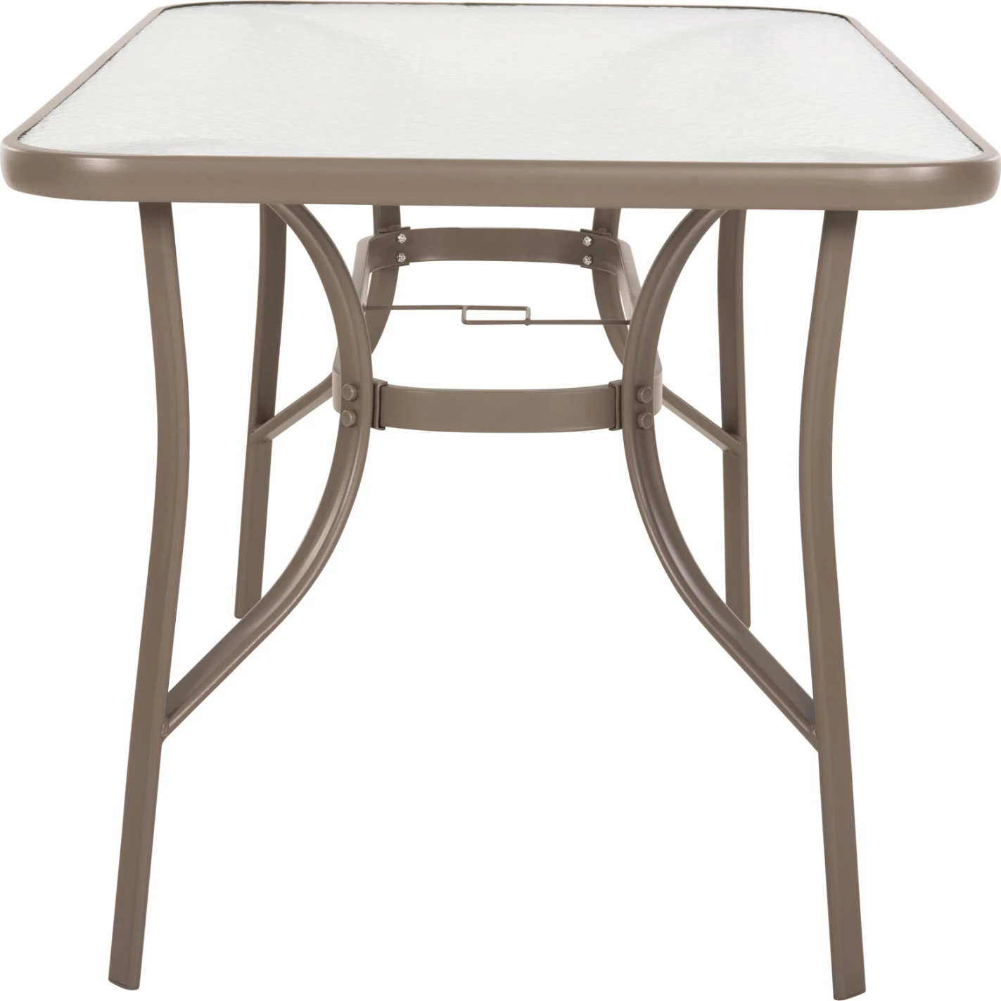 Miza BRUNO FH5106.04 kovinska v barvi šampanjca s kaljenim steklenim vrhom 140Χ80Χ71Hcm