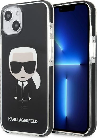 Trd ovitek za telefon za iPhone 13 mini 5,4", Karl Lagerfeld KLHCP13STPEIKK, črn, Iconik Karl