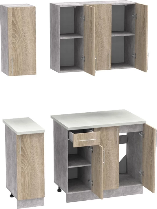 Kuhinjski set melamin Festa II, sonoma, 120x60x85 cm