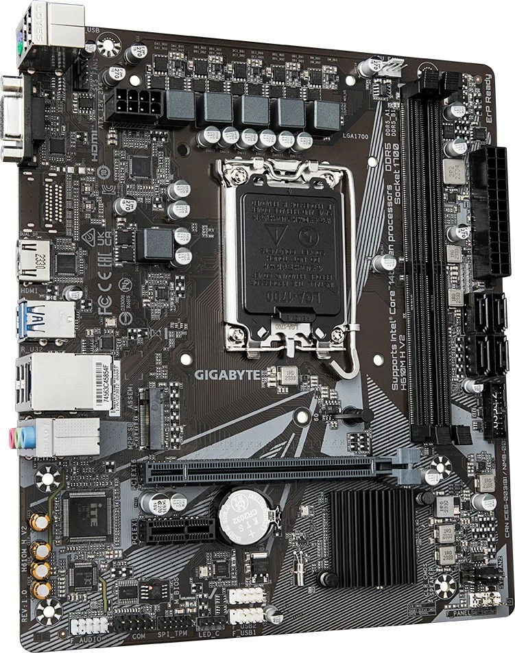 Plošča za matično ploščo Gigabyte H610M H V2, Socket LGA 1700, DDR5, M.2, črna