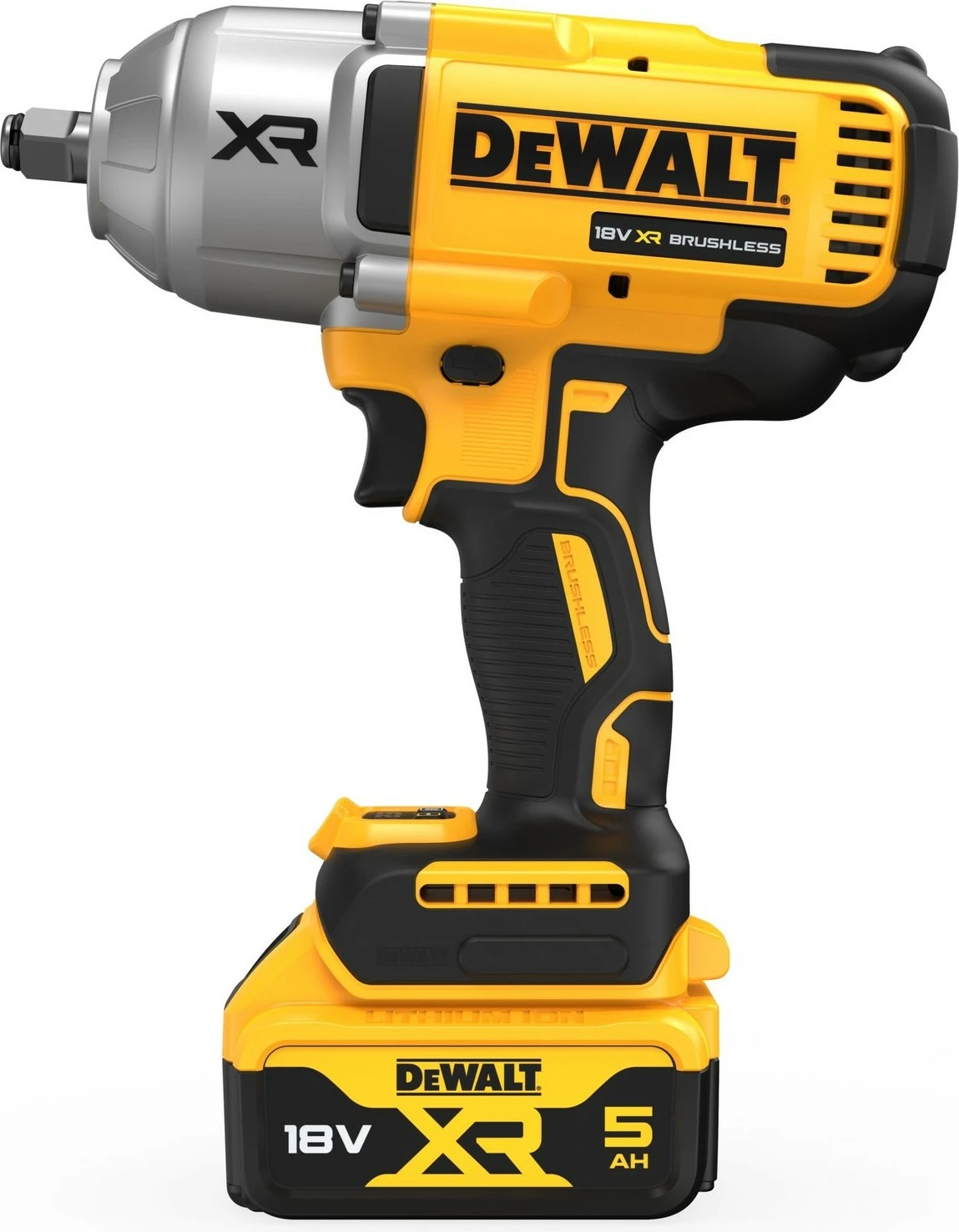 Udarni ključ, DeWALT DCF900P2T-QW, brezkrtačni, 1/2", 18V, 5Ah, črn/rumen