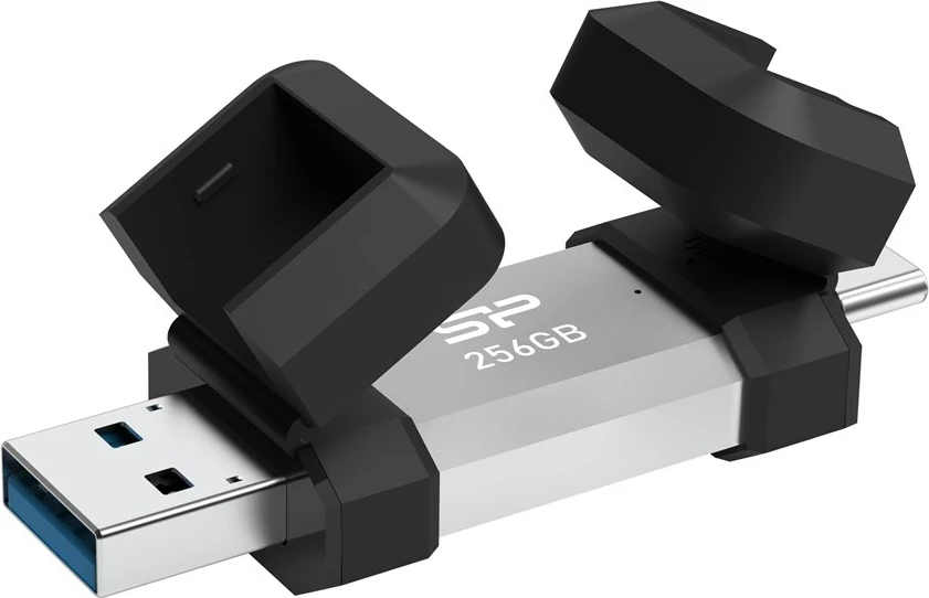 USB ključek 256 GB, USB 3.2 Gen 1, Type-A/Type-C, črn/srebrn Silicon Power SP256GBUC3C51V1S