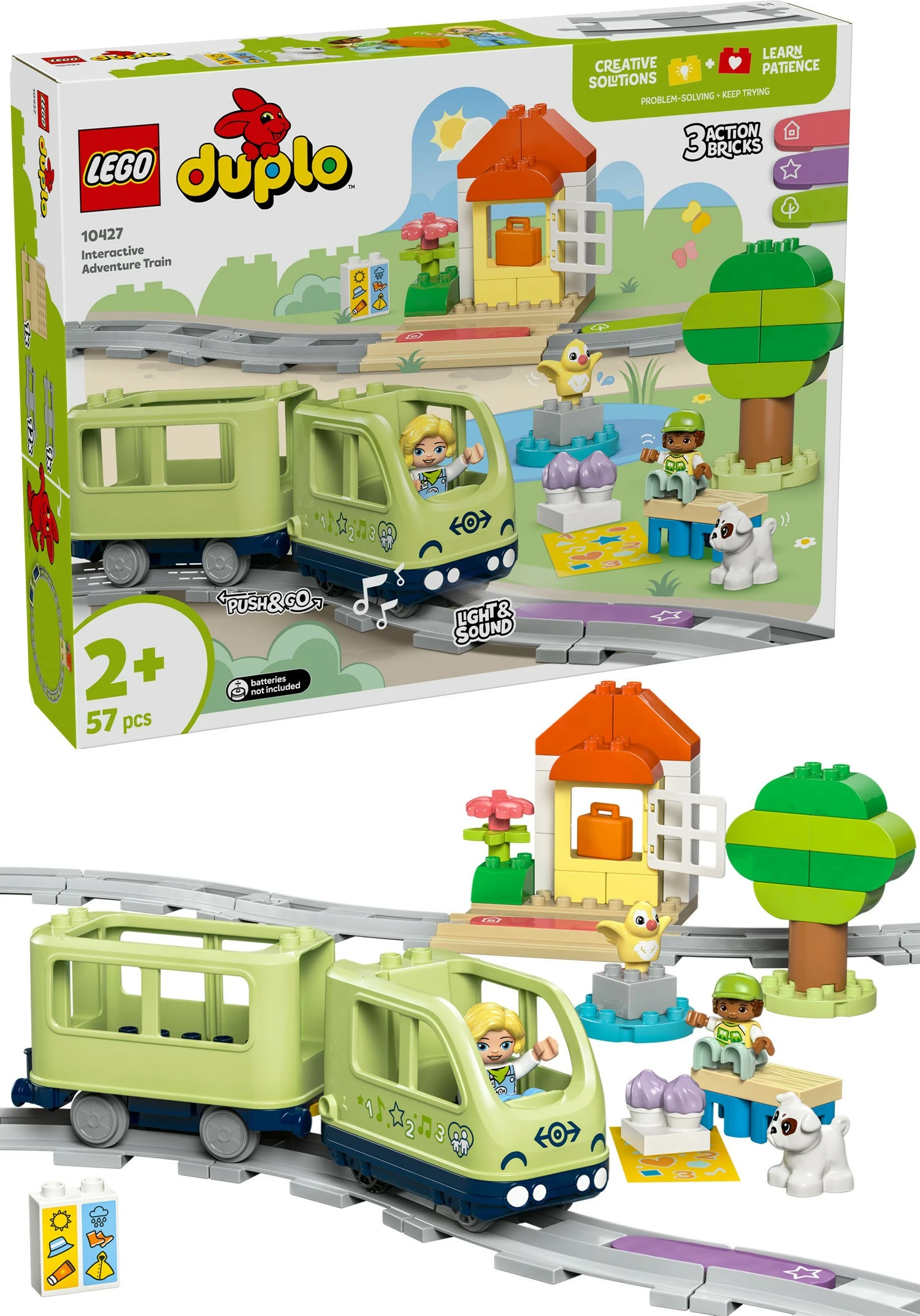 Interaktivni gradbeni set, vlak LEGO DUPLO 10427, 57 kosov, večbarven