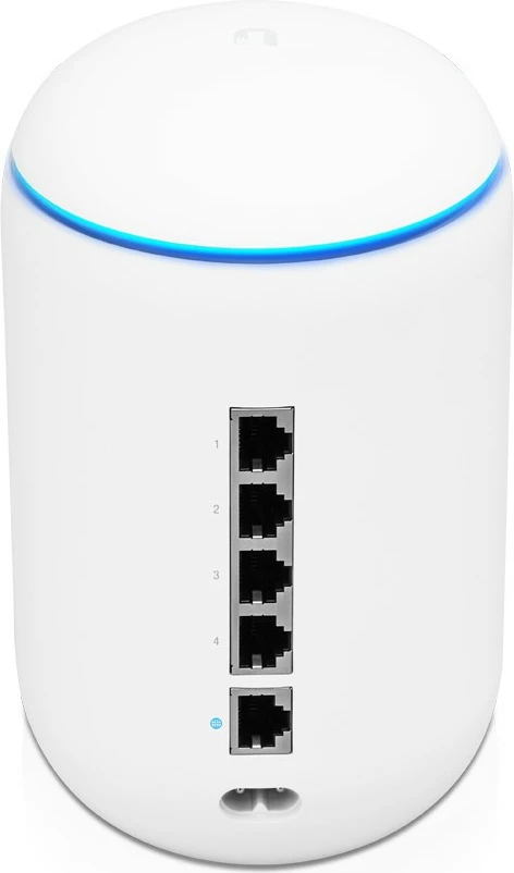 Napreden usmerjevalnik Ubiquiti UniFi Dream Machine, 2.4GHz/300Mbps, 5GHz/1733Mbps, 5×GbE, Cloud Key, bel