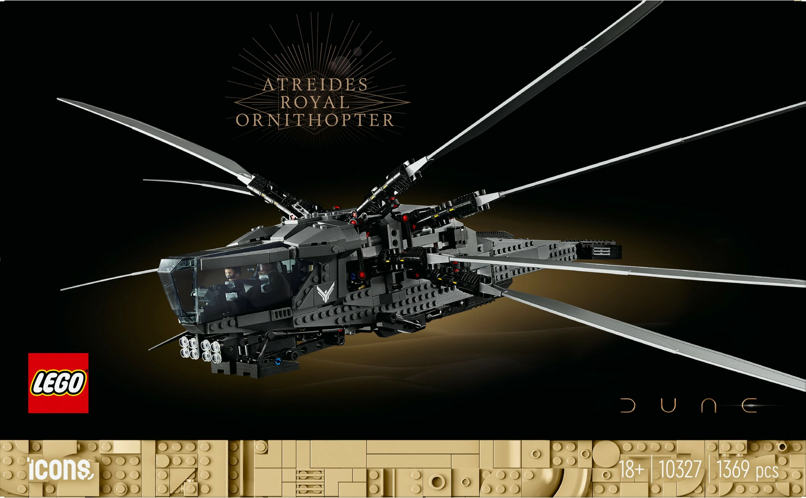 Komplet za sestavljanje Royal Ornithopter iz filma Dune, LEGO, 1369 kosov, večbarven