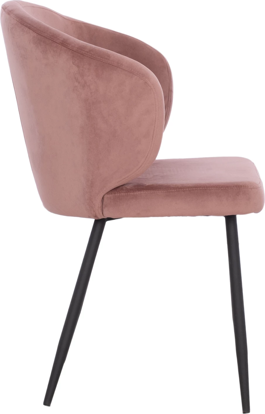 Stol JIYA iz žametnega blaga v barvi gnilega jabolka in s črnim kovinskim ogrodjem FH8728.02 60x60x85, set 2 kosov